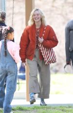 ELLE FANNING on the Set of Margo