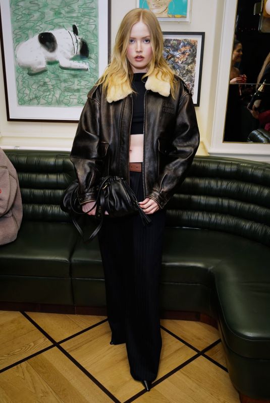 ELLIE BAMBER at Miu Miu Women’s Tales #29 Dinner at Langan’s Brasserie in London 02/13/2025