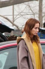 EMILY BLUNT Filming an Untitled Steven Spielberg Movie in Montville 02/25/2025