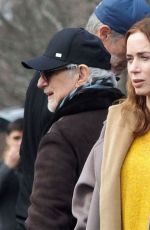 EMILY BLUNT Filming an Untitled Steven Spielberg Movie in Montville 02/25/2025