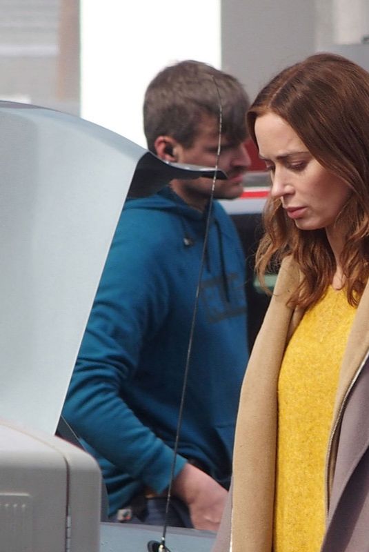 EMILY BLUNT Filming an Untitled Steven Spielberg Movie in Montville 02/25/2025