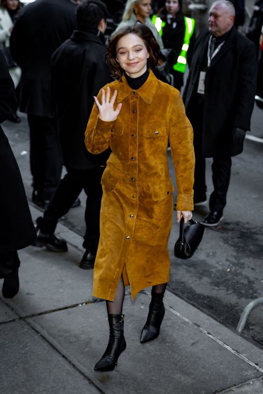 EMMA MYERS Arrives at Calvin Klein Fashion Show in New York City 02/07/2025