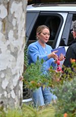 HILARY DUFF Arrives at The Front Yard Restaurant in Studio City 02/12/2025