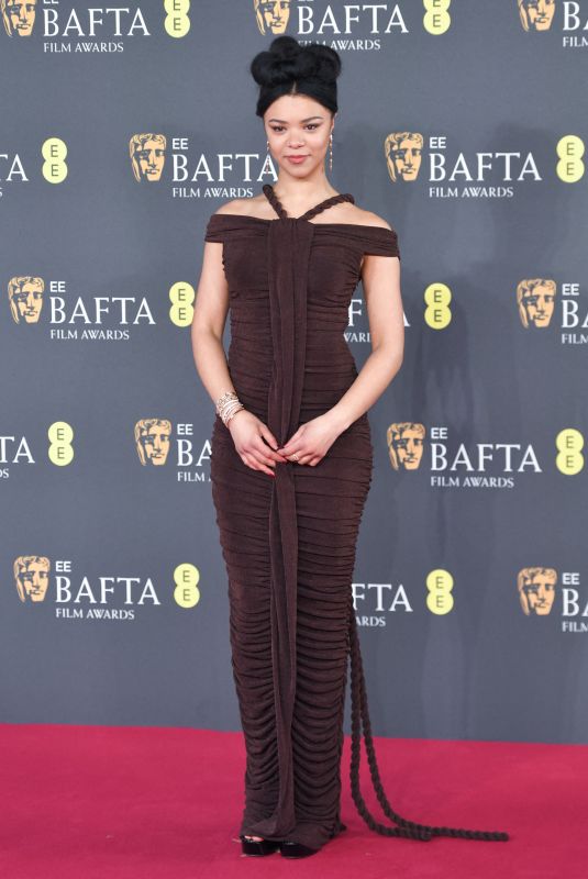 INDIA AMARTEIFIO at EE BAFTA Film Awards 2025 in London 02/16/2025