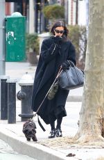 IRINA SHAYK Out with Her Dog in New York 02/20/2025