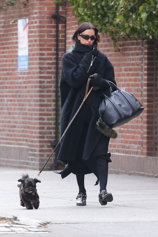 IRINA SHAYK Out with Her Dog in New York 02/20/2025