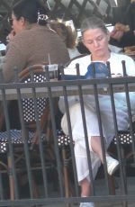 JENNIFER MORRISON Enjoys a Quiet Lunch while Reading in Los Angeles 02/01/2025