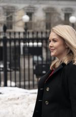 KAROLINE LEAVITT Returns to West Wing After Briefing Media Outside White House in Washington, D.C. 02/13/2025