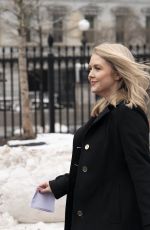 KAROLINE LEAVITT Returns to West Wing After Briefing Media Outside White House in Washington, D.C. 02/13/2025