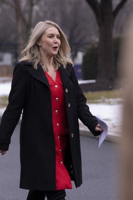 KAROLINE LEAVITT Returns to West Wing After Briefing Media Outside White House in Washington, D.C. 02/13/2025