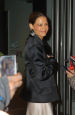 KATIE HOLMES Leaves Christian Siriano Fall/Winter 2025 Fashion Show in New York 02/06/2025