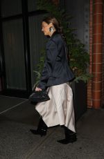 KATIE HOLMES Leaves Christian Siriano Fall/Winter 2025 Fashion Show in New York 02/06/2025