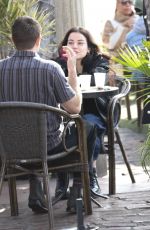 KATIE SARIFE Enjoying Lively Conversation at Aroma Cafe in Studio City 01/31/2025
