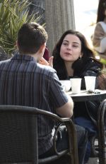 KATIE SARIFE Enjoying Lively Conversation at Aroma Cafe in Studio City 01/31/2025