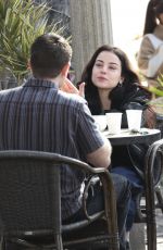 KATIE SARIFE Enjoying Lively Conversation at Aroma Cafe in Studio City 01/31/2025
