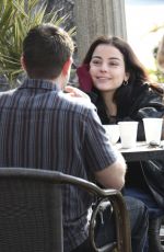 KATIE SARIFE Enjoying Lively Conversation at Aroma Cafe in Studio City 01/31/2025