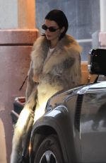 KENDALL JENNER Out in a Fur Jacket for a Dinner at Little Nell