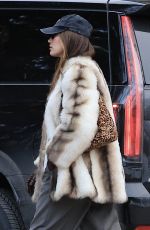 KENDALL JENNER Out in a Fur Jacket for a Dinner at Little Nell