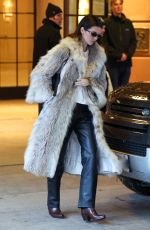 KENDALL JENNER Out in a Fur Jacket for a Dinner at Little Nell
