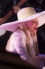 LADY GAGA Performs on Bourbon Street in New Orleans 02/06/2025