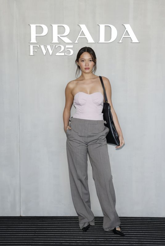 LILY CHEE at Prada FW25 Fashion Show in Milan 02/27/2025