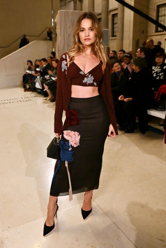 LILY JAMES at Erdem Fashion Show at London Fashion Week in London 02/23/2025