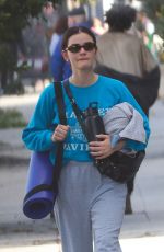 LUCY HALE Leaves a Yoga Studio in Los Angeles 02/08/2025