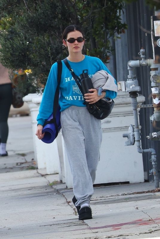 LUCY HALE Leaves a Yoga Studio in Los Angeles 02/08/2025