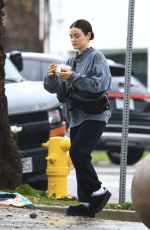 LUCY HALE on a Morning Coffee Run in Los Angeles 02/05/2025