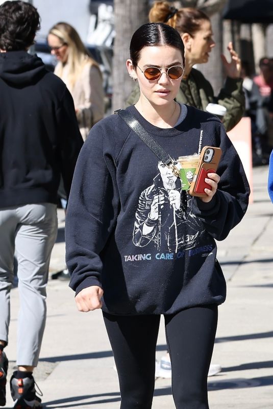LUCY HALE Out for Coffee at Alfred Cafe in Studio City 02/19/2025