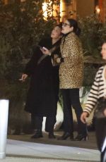 MAGGIE GYLLENHAAL Smoking a Cigarette After Having Dinner with Friends at Madeo Restaurant in West Hollywood 02/01/2025