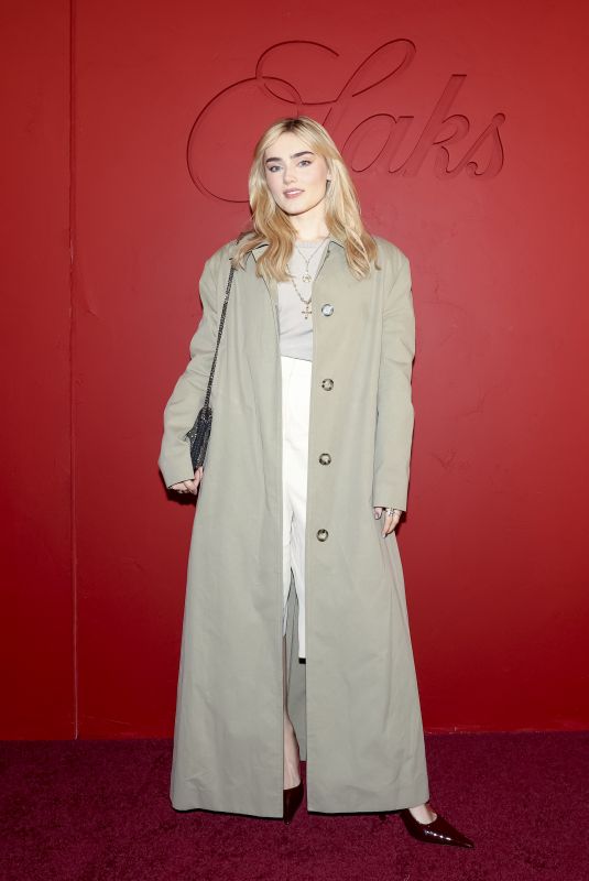 MEG DONNELLY at Saks Fifth Avenue NYFW Kickoff Party in New York City 02/05/2025