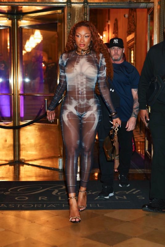 MEGAN THEE STALLION Night Out in New Orleans 02/08/2025