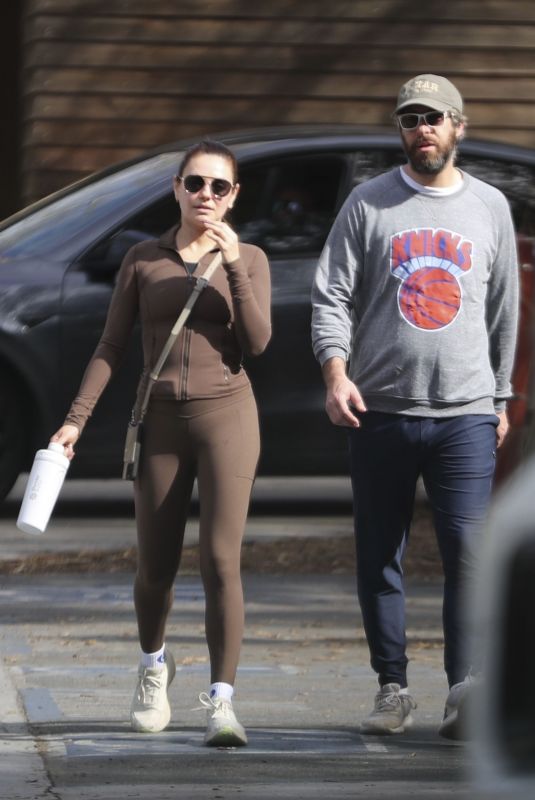 MILA KUNIS Out Hiking with a Friend in Los Angeles 02/03/2025