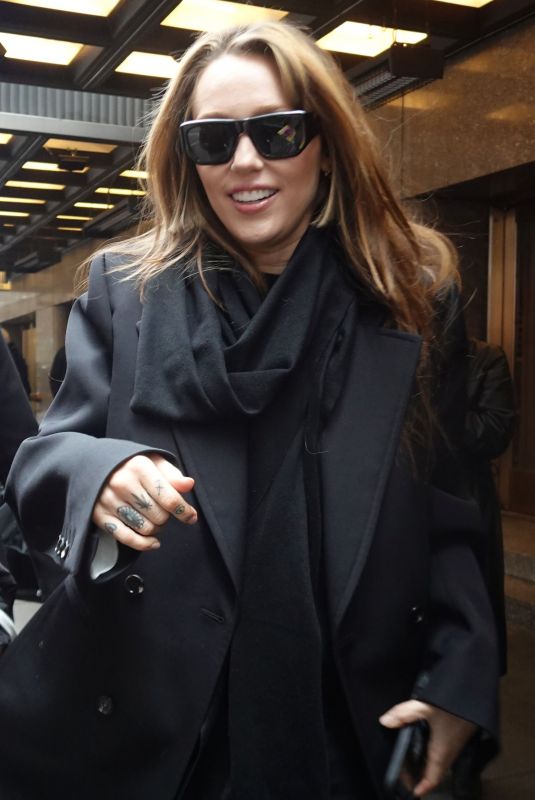MILEY CYRUS Arrives for Rehearsals Ahead of SNL 50 The Anniversary Special Concert in New York 02/12/2025