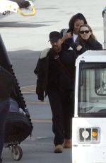 MILEY CYRUS Seen on Tarmac at LAX Airport 02/10/2025