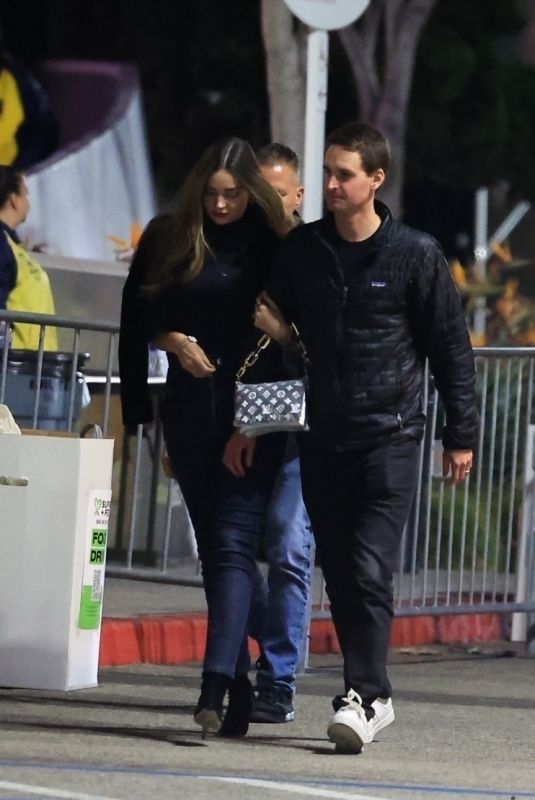 MIRANDA KERR and Evan Spiegel Leaves FIRE AID Concert in Los Angeles 01/31/2025