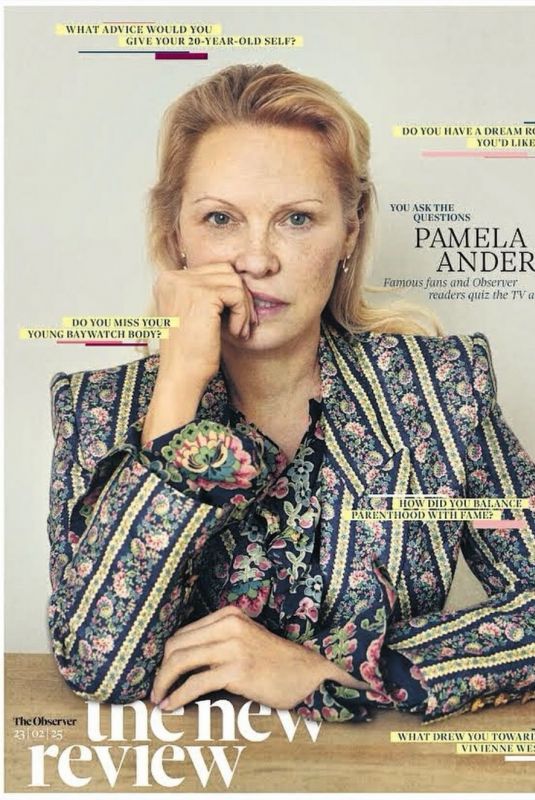 PAMELA ANDERSON for The Observer Magazine, February 2025