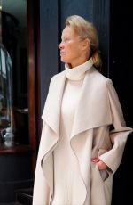 PAMELA ANDERSON in All White Retori Outfit and Vintage Prada Shoes Promotes The Last Showgirl in London 02/17/2025