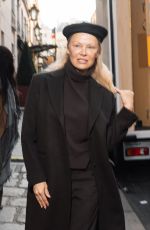 PAMELA ANDERSON Out Make up Free for The Last Show Girl Press Junket in Bristol 02/20/2025