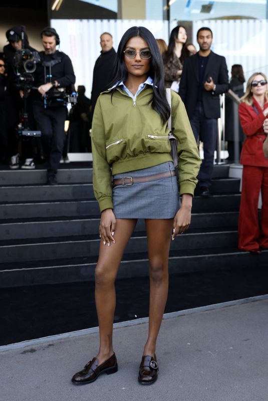 SIMONE ASHLEY Arrives at Prada Fashion Show at Milan Fashion Week 02/27/2025