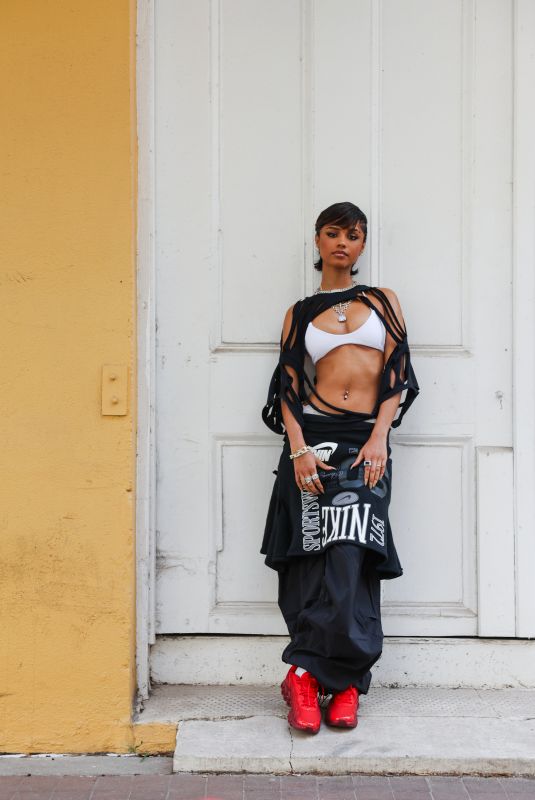 TYLA at a Photoshoot for Nike at Super Bowl LIX in New Orleans, February 2025