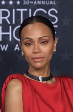 ZOE SALDANA at 30th Annual Critics Choice Awards in Santa Monica 02/07/2025