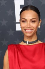 ZOE SALDANA at 30th Annual Critics Choice Awards in Santa Monica 02/07/2025