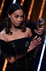 ZOE SALDANA at EE BAFTA Film Awards 2025 in London 02/16/2025