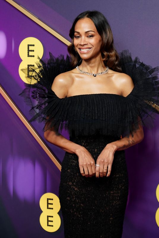ZOE SALDANA at EE BAFTA Film Awards 2025 in London 02/16/2025