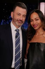 ZOE SALDANA at Jimmy Kimmel Live! 02/10/2025