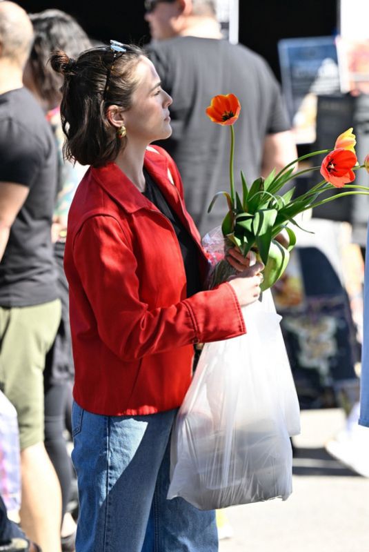 ZOEY DEUTCH Out Shopping at Farmers Market in Los Angeles 02/23/2025