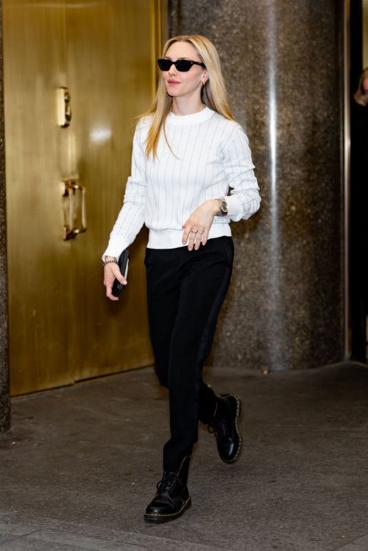 AMANDA SEYFRIED Leaves NBC Studios in New York City 03/11/2025
