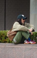 ANNE HATHAWAY Sitting on a Small Fence 03/12/2025